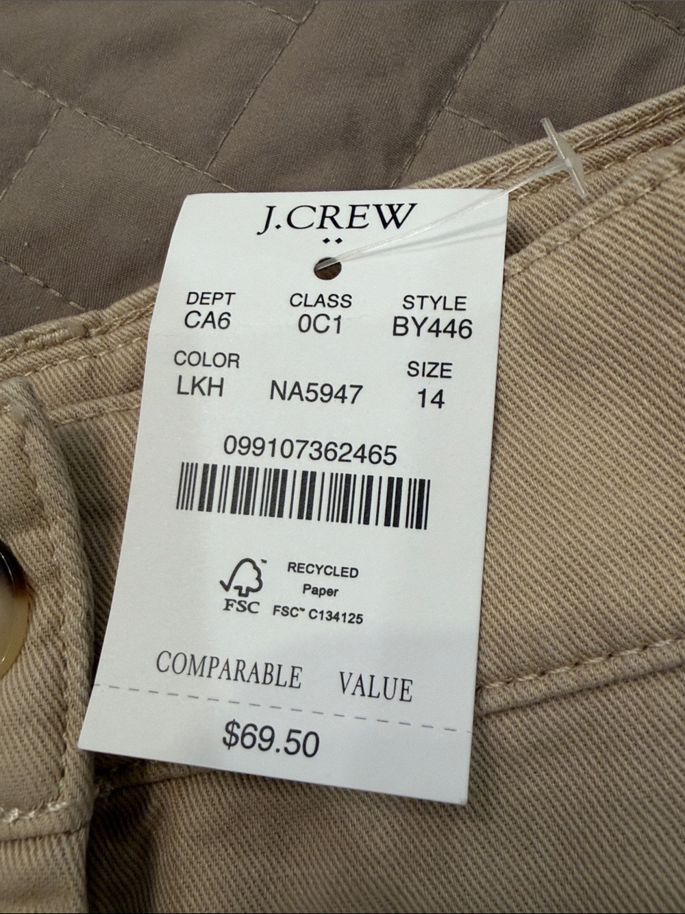 J. Crew Light Khaki Pleated Chino Short/NWT/14 - Picture 7 of 13